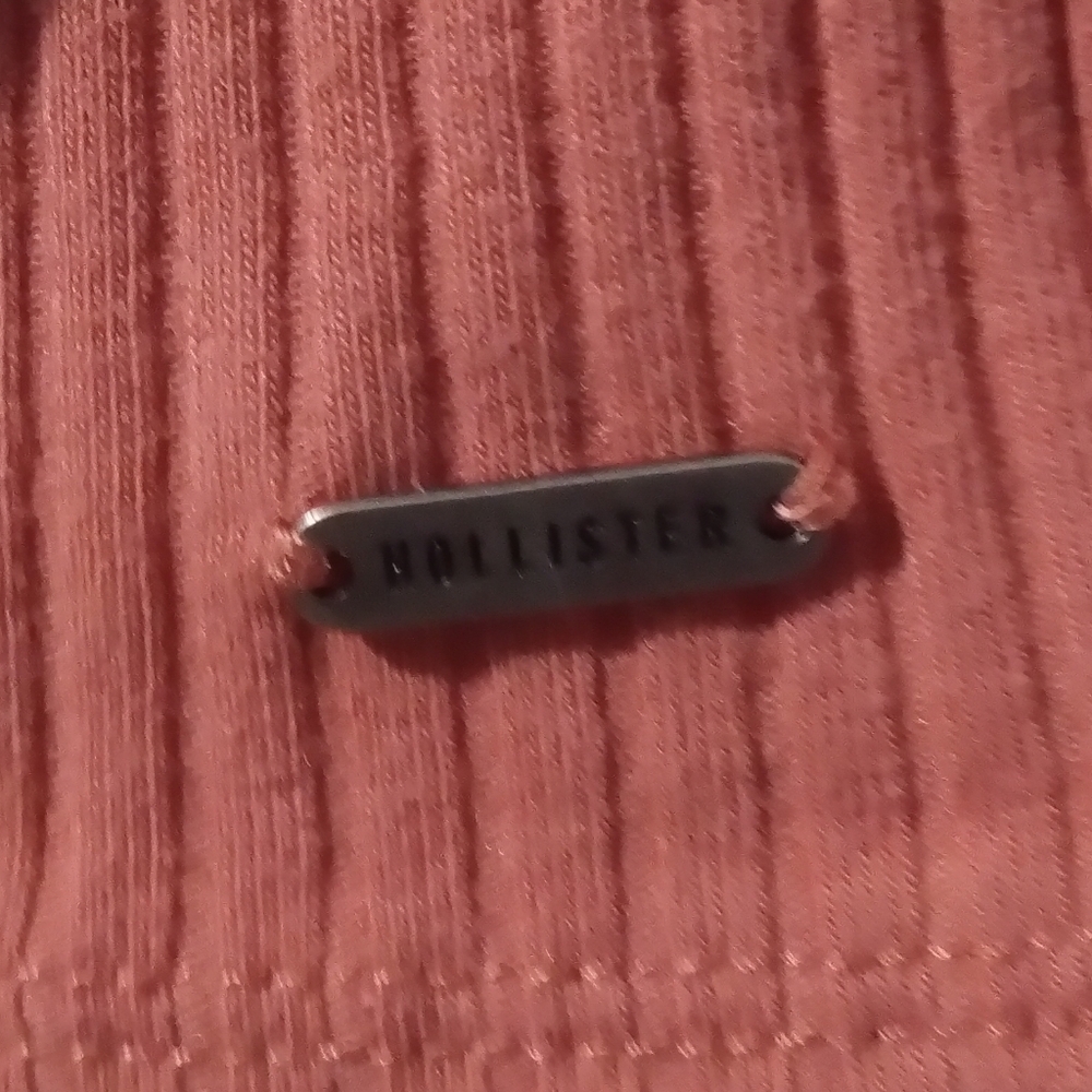 Hollister Coral Long Sleeve Tie Front Blouse - Picture 2 of 5